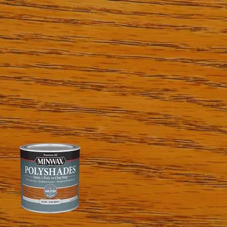 Polyshades Minwax PolyShades Semi-Transparent Gloss Olde Maple Oil-Based Stain/Polyurethane Finish 1/2 pt 214304444